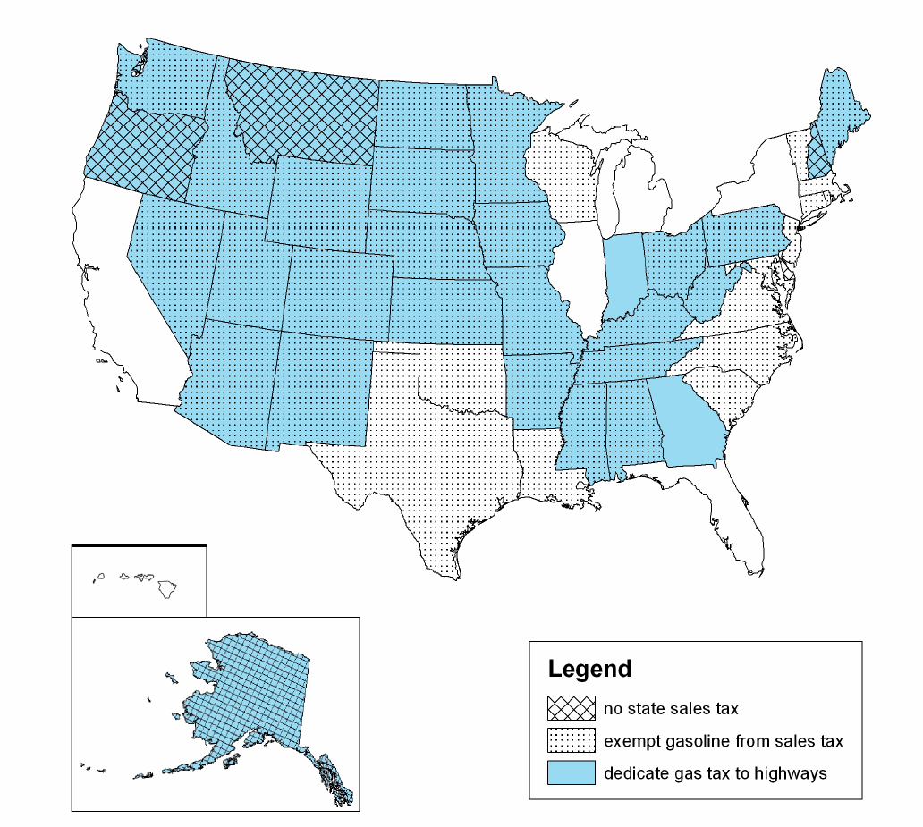 Gas tax map