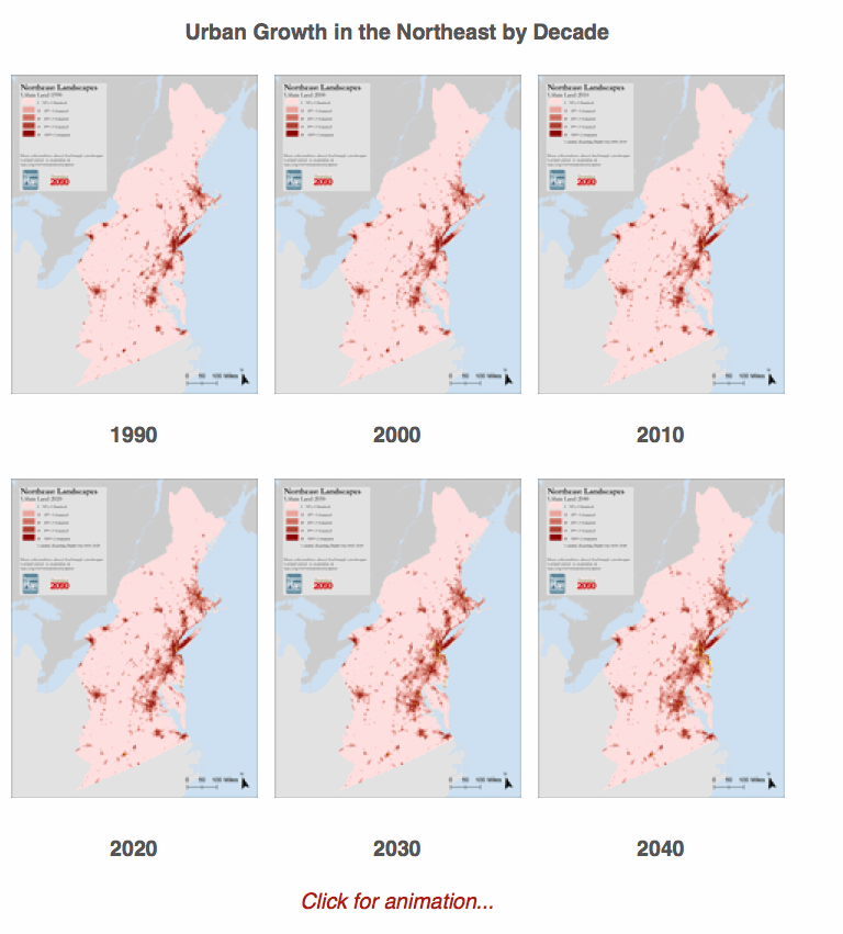 Urban Growth in the Northeast by Decade