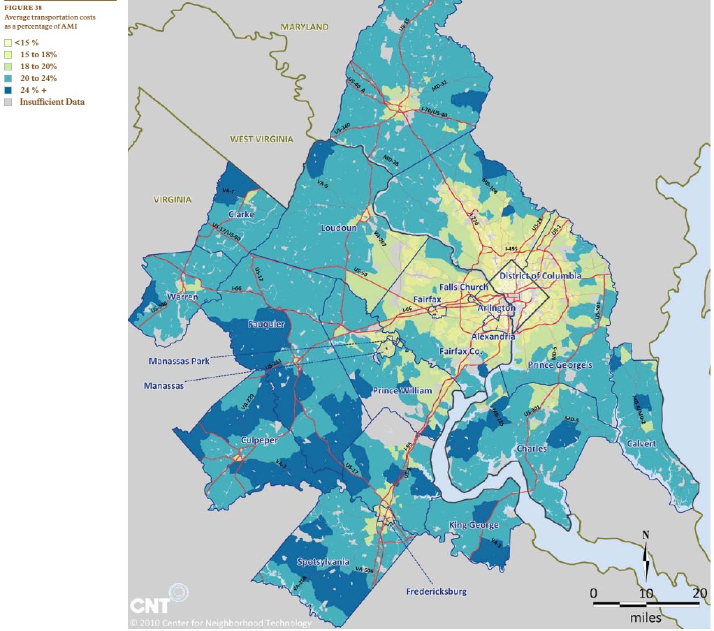 Housing + Transportation Affordability in Washington DC