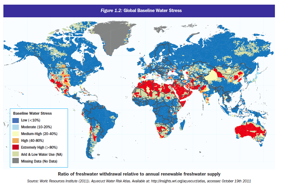 Figure 1.2: Global Baseline Water Stress