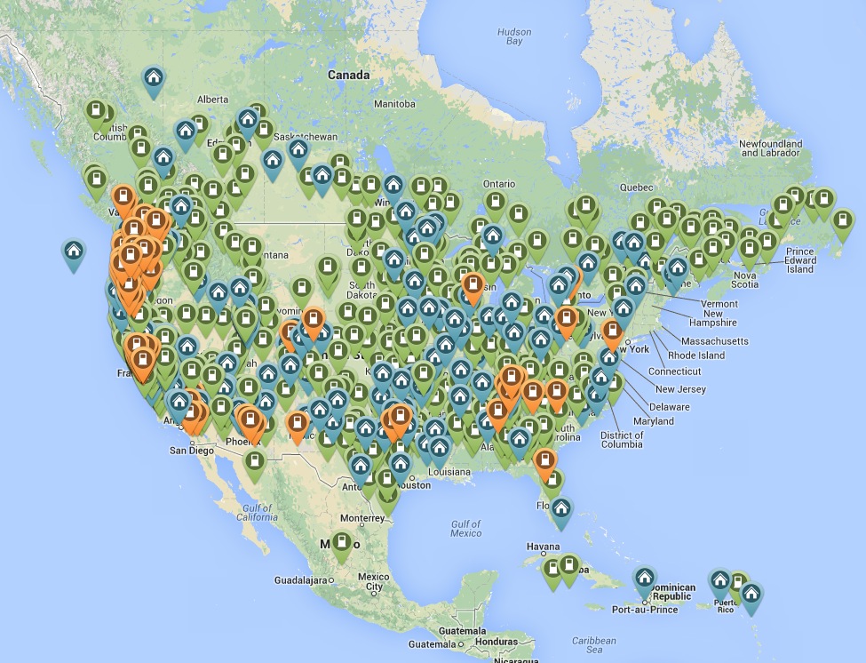 Ev Charging Stations California Map Map