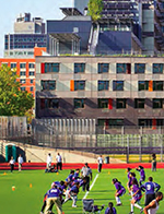 Children play soccer on a field adjacent to the Via Verde housing complex in the South Bronx, New York (Jonathan Rose Companies)