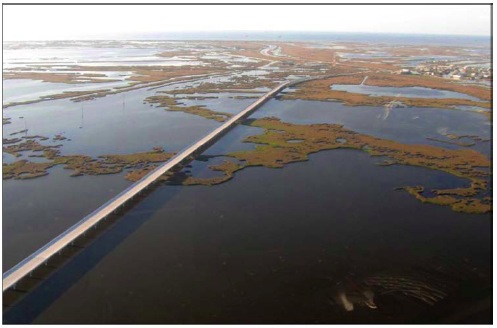 Figure 1: Louisiana State Highway 1 Leading to Port Fourchon (Source: NOAA)