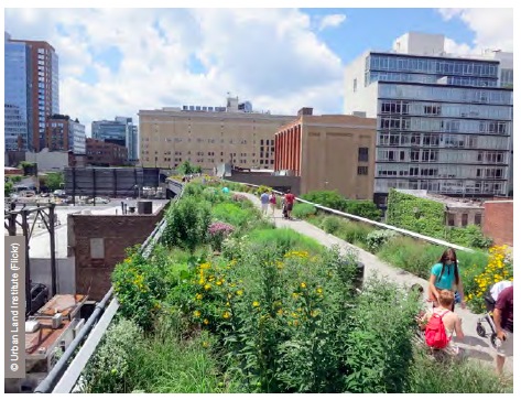 Retrofitting the city with nature: The High Line New York: this project captured the public’s imagination and helped redefine and globally influence what urban green space can be; it demonstrates how quality city space can positively utilise obsolete city infrastructure and also how a project of this scale can be successfuly managed by the local community.