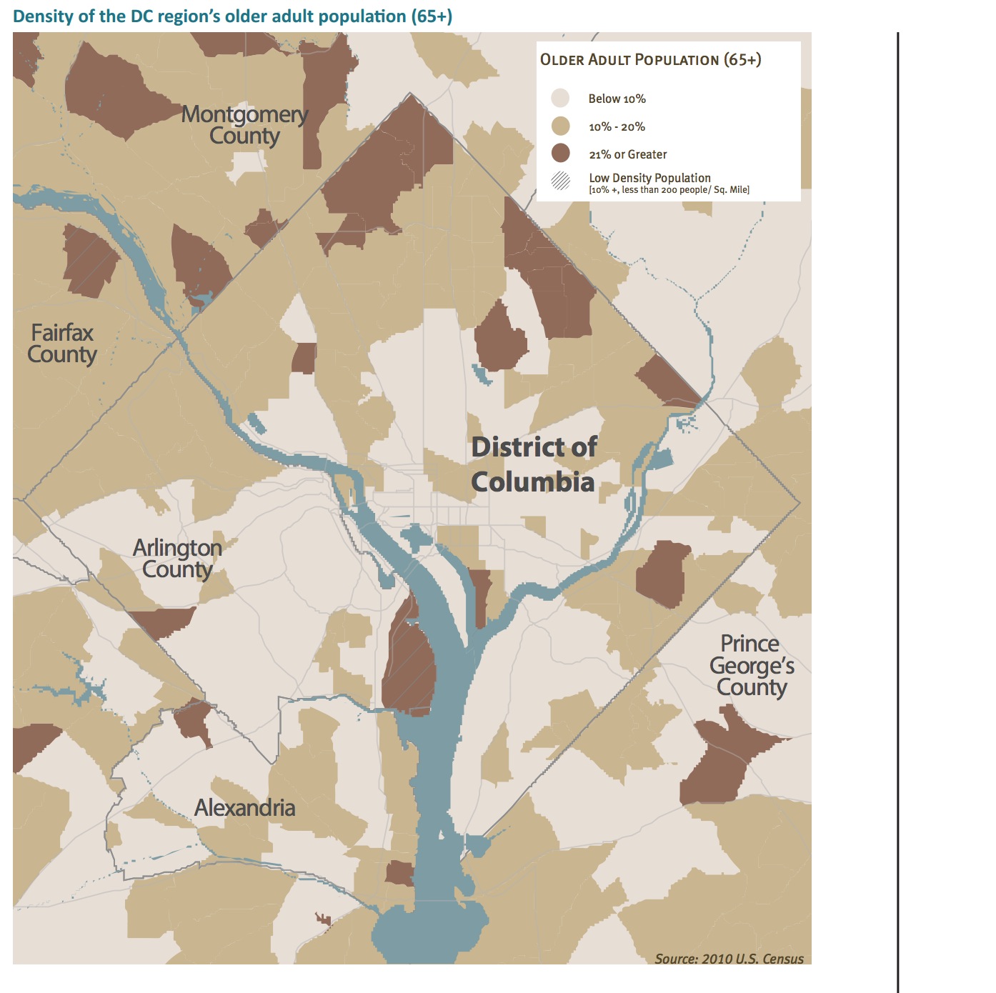 Density of the DC region’s older adult population (65+) 