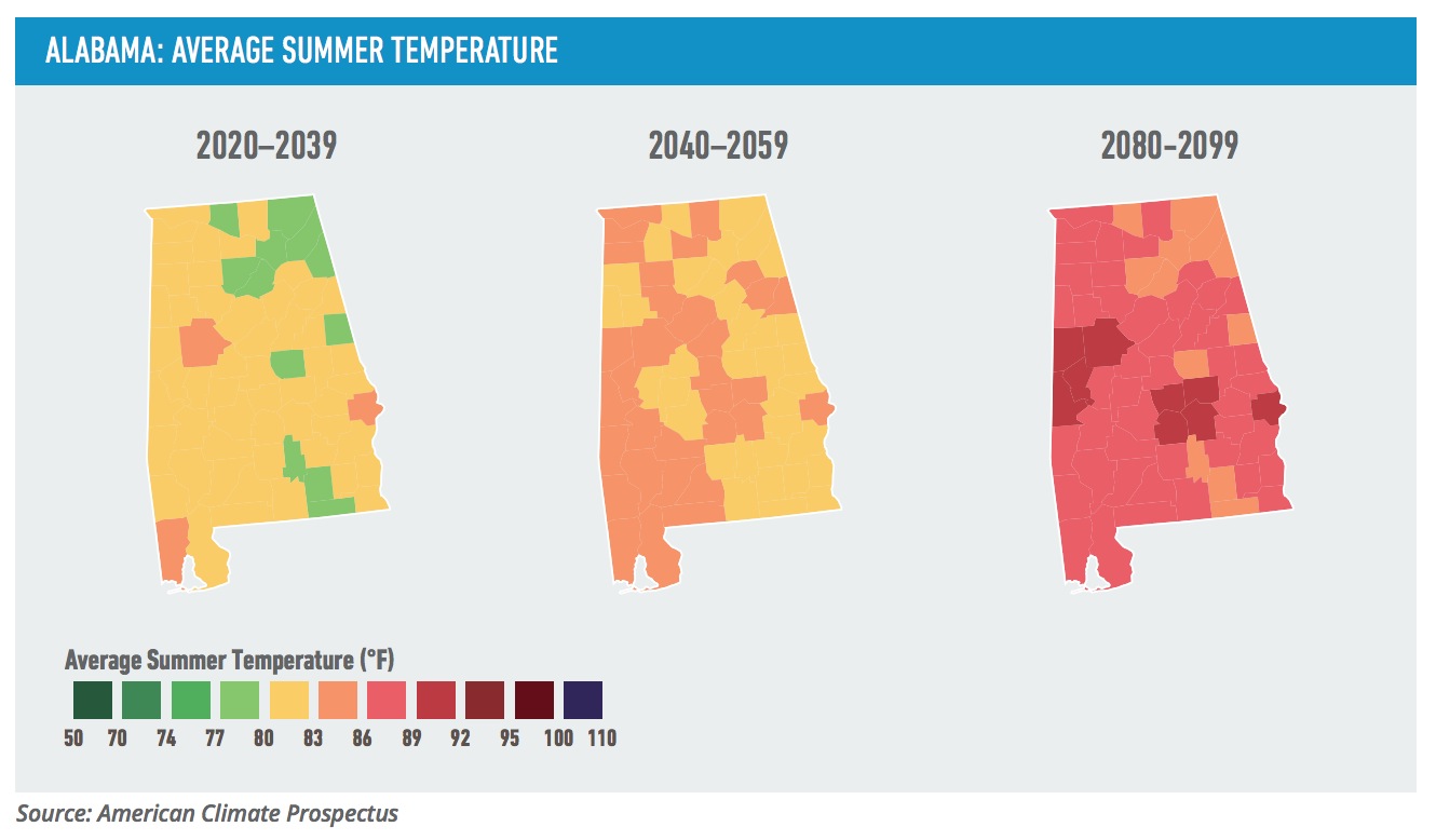 ALABAMA: AVERAGE SUMMER TEMPERATURE