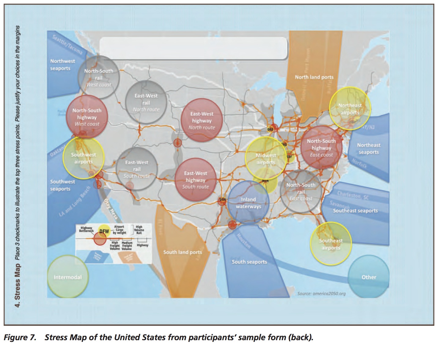 Figure 7. Stress Map of the United States from participants’ sample form (back)