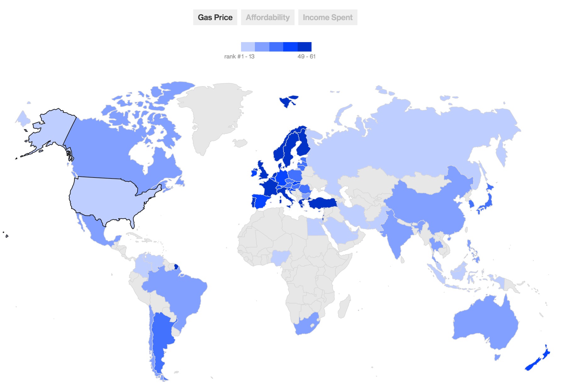 Gas price map