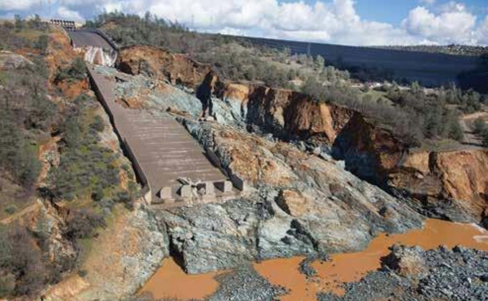 Oroville Dam Spillway Incident: Dam Spillway after incident